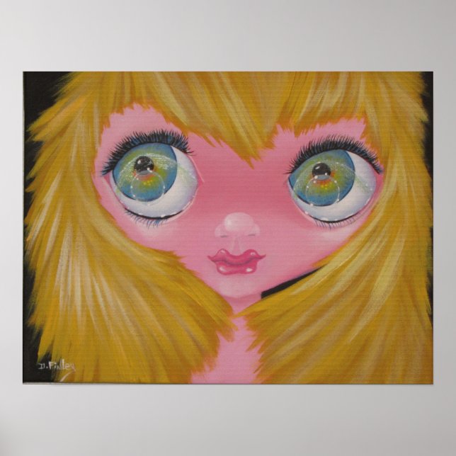 BigEye art original painting 60's style Poster (Front)