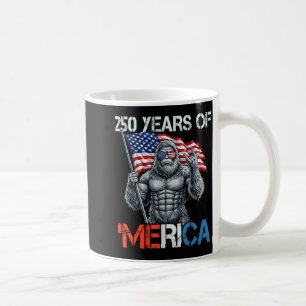 Bigfoot 250 Years of Merica Rock American Flag 4th Coffee Mug