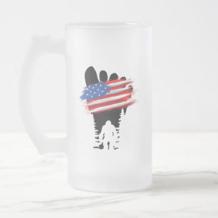 Bigfoot 4th July.b Frosted Glass Beer Mug