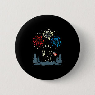 Bigfoot 4th of july american flag fireworks 6 cm round badge