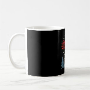 Bigfoot 4th of july american flag fireworks coffee mug