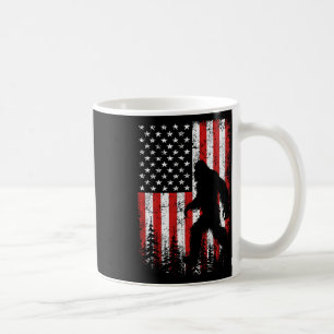 Bigfoot 4th Of July American Flag Patriotic Red Wh Coffee Mug