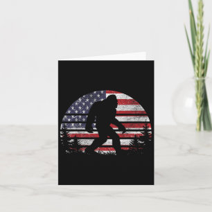 Bigfoot 4th Of July American Usa Flag Patriotic Sa Card