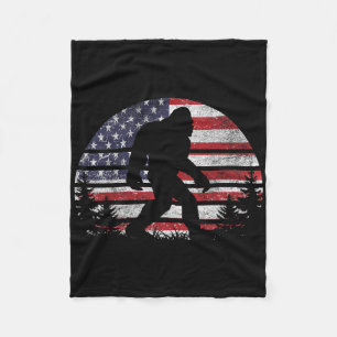Bigfoot 4th Of July American Usa Flag Patriotic Sa Fleece Blanket