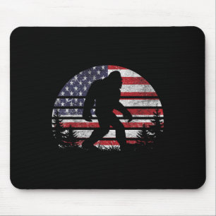 Bigfoot 4th Of July American Usa Flag Patriotic Sa Mouse Mat
