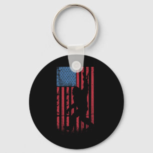 Bigfoot 4th Of July Funny Bigfoot American Usa Fla Key Ring