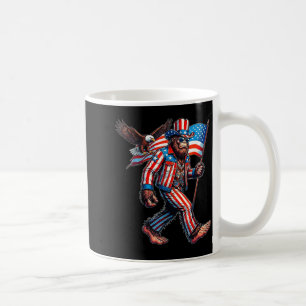 Bigfoot 4th of july funny patriotic american flag coffee mug