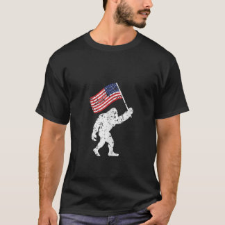 Bigfoot 4th Of July Independence Patriotic USA Fla T-Shirt