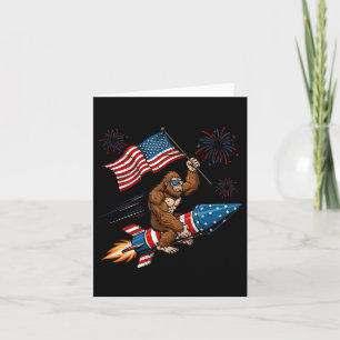 Bigfoot 4th Of July Patriotic Sasquatch Fireworks Card