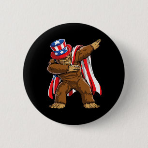 Bigfoot 4th Of July Sasquatch American Flag 6 Cm Round Badge