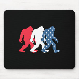 Bigfoot 4th Of July Sasquatch American Flag Patrio Mouse Mat