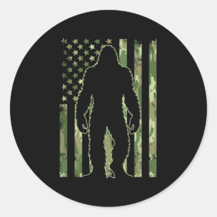 Bigfoot 4th Of July Shirt American Usa Flag  Classic Round Sticker