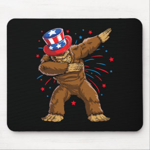 Bigfoot 4th Of July Shirts Sasquatch American Flag Mouse Mat