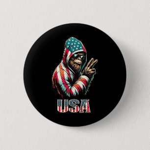 Bigfoot 4th Of July Usa Patriotic Sasquatch Teens 6 Cm Round Badge