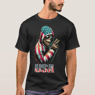 Bigfoot 4th Of July Usa Patriotic Sasquatch Teens  T-Shirt
