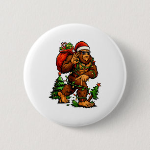 Bigfoot 67 Christmas Tree Lights Xmas Men Sasquatc 6 Cm Round Badge