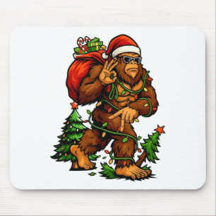 Bigfoot 67 Christmas Tree Lights Xmas Men Sasquatc Mouse Mat