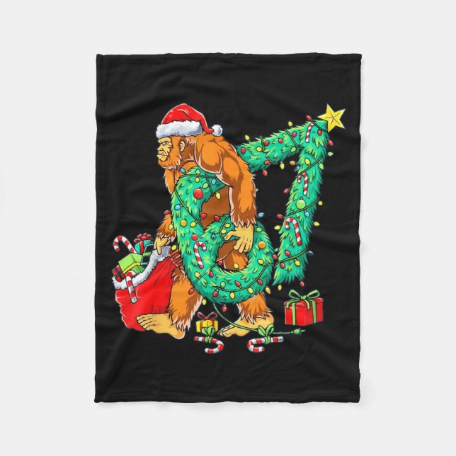 Bigfoot 67 Meme Christmas Tree 67 Baseball Lifesty Fleece Blanket (Front)