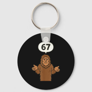 Bigfoot 67 Meme Six Seven Funny Sasquatch  Key Ring