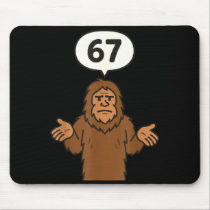 Bigfoot 67 Meme Six Seven Funny Sasquatch  Mouse Mat