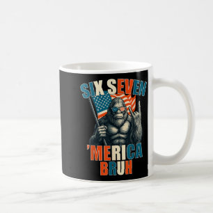 Bigfoot 6 7 Meme Merica American Flag Patriotic Coffee Mug