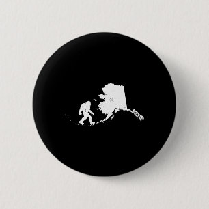 Bigfoot Alaska State Map Sasquatch Men Women Gift 6 Cm Round Badge