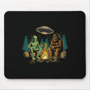 Bigfoot Alien Campfire Camping Sasquatch Ufo Campe Mouse Mat