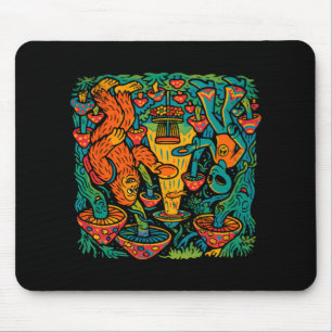 Bigfoot Alien Disc Golf Psychedelic Ufo Uap Design Mouse Mat