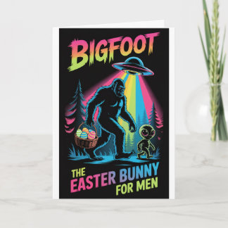 Bigfoot Alien Easter Bunny Card Funny Cryptid 