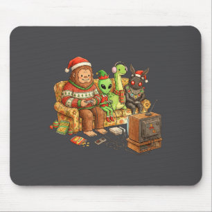Bigfoot Alien Nessie Mothman Retro Gaming Christma Mouse Mat