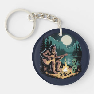 Bigfoot Alien UFO Cryptid Paranormal Encounter Key Ring