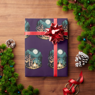 Bigfoot Alien UFO Cryptid Paranormal Encounter  Wrapping Paper