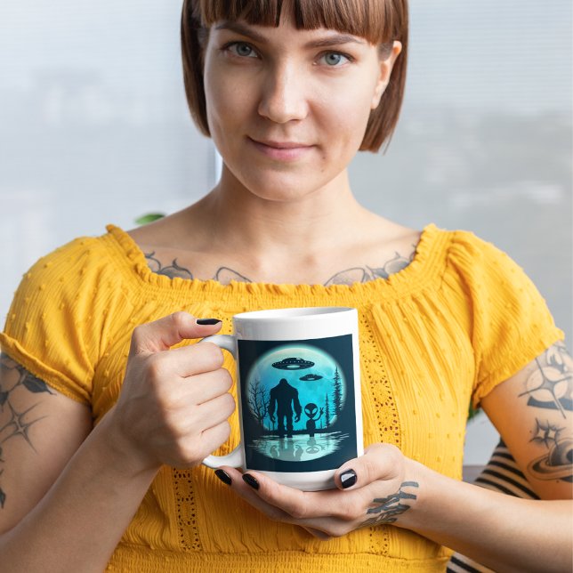 Bigfoot Alien UFO Disclosure Conspiracy Gift Coffee Mug (Creator Uploaded)