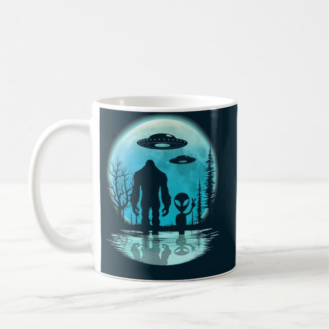Bigfoot Alien UFO Disclosure Conspiracy Gift Coffee Mug (Left)
