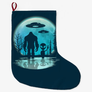 Bigfoot Alien UFO Disclosure Conspiracy Gift Large Christmas Stocking