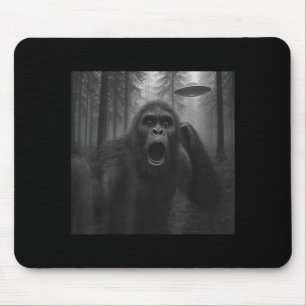 Bigfoot Alien Ufo Selfie Funny Sasquatch Meme Men Mouse Mat