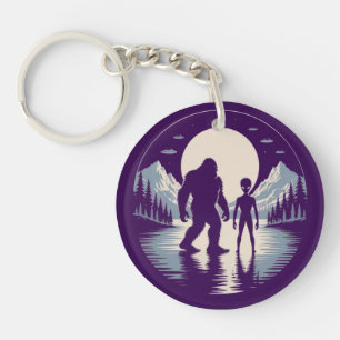 Bigfoot Alien UFO Sighting Paranormal Encounter Key Ring