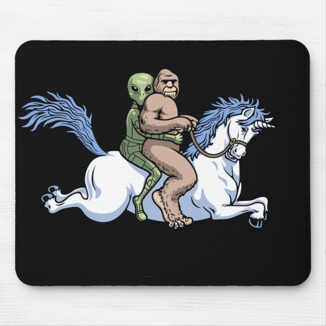 Bigfoot, Alien, Unicorn Mouse Mat (Front)