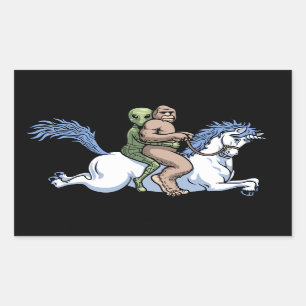 Bigfoot, Alien, Unicorn Rectangular Sticker