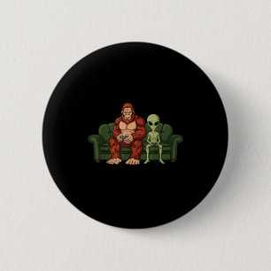 Bigfoot Alien Video Games Gaming Sasquatch Ufo Men 6 Cm Round Badge