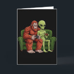 Bigfoot Alien Video Games Gaming Sasquatch Ufo Men Card<br><div class="desc">Bigfoot Alien Video Games Gaming Sasquatch Ufo Men Boys Kids</div>
