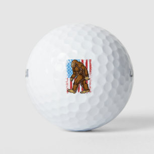 Bigfoot American Flag 4th of July Golf Balls