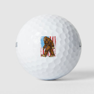 Bigfoot American Flag 4th of July Golf Balls