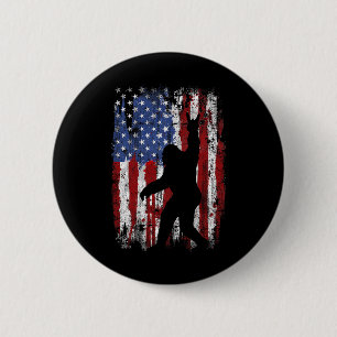 Bigfoot American Flag 4th Of July Patriotic 1 6 Cm Round Badge