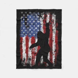 Bigfoot American Flag 4th Of July Patriotic 1 Fleece Blanket