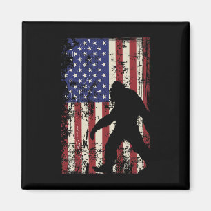 Bigfoot American Flag 4th Of July Patriotic Magnet