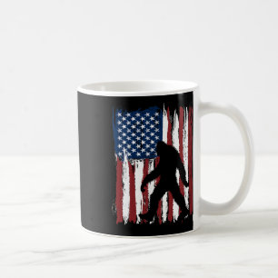 Bigfoot American Flag Funny 4th Of July Patriotic  Coffee Mug