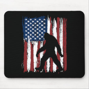 Bigfoot American Flag Funny 4th Of July Patriotic Mouse Mat