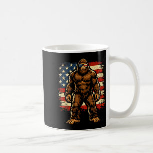 Bigfoot American Flag Graphic Patriotic Sasquatch Coffee Mug