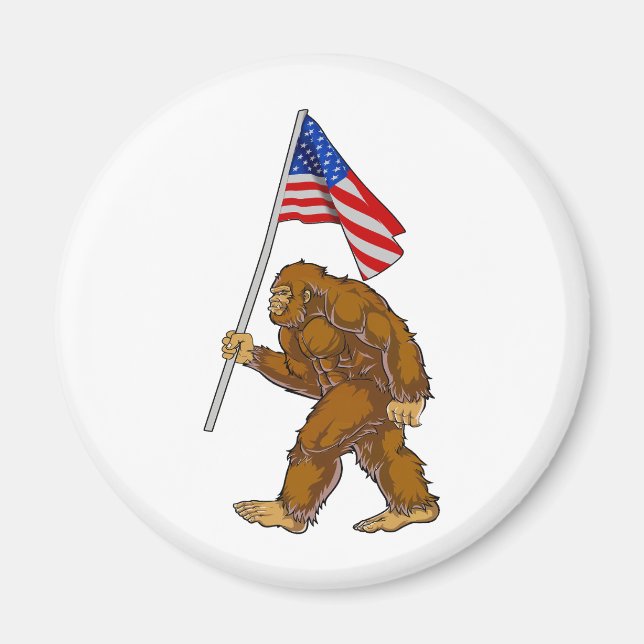 Bigfoot American Flag Magnet (Front)